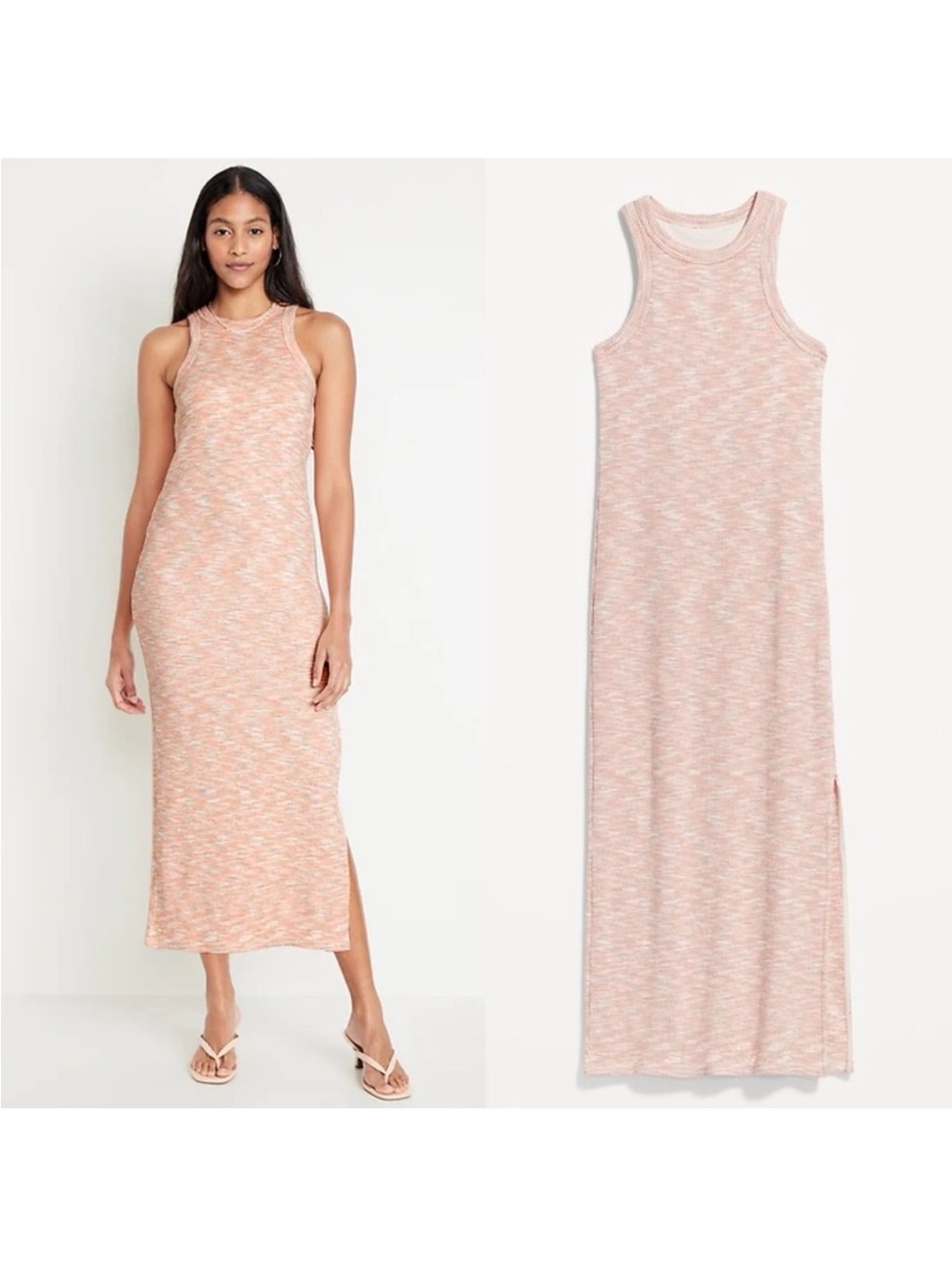 Old Navy NEW sleeveless racerback maxi dress in a pink bamboo heather color XXL
